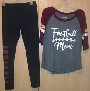 Football mom leggings and top set!